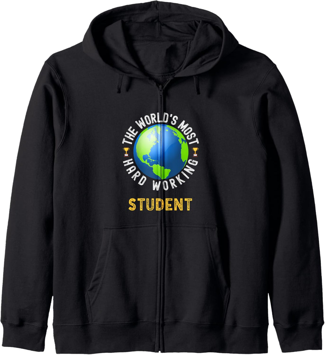 Lustiger Text mit Spruch "World's Most Hard Working Student" Kapuzenjacke