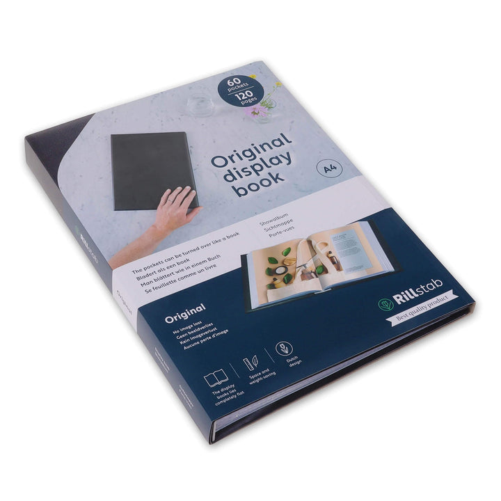 rillstab original A4 Präsentationsmappe für Schule &amp; Projekt - Sichtbuch &amp; Präsentationsbuch – 60 Tr