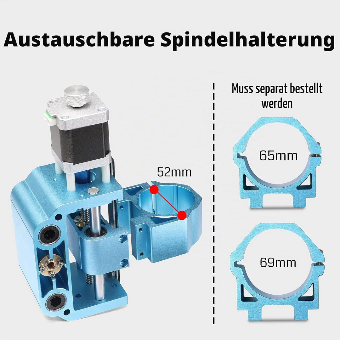 Genmitsu Aluminium Z-Achse V2, mit Spindelmotorhalterung für 775er oder 300-500W Spindel, 43mm &amp; 52m