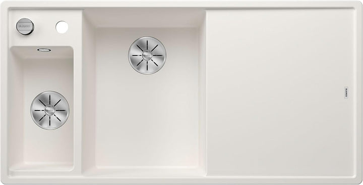BLANCO AXIA III 6 S | SILGRANIT weiss | Einbauart: Einbau von Oben | Hauptbecken links | mit Glassch