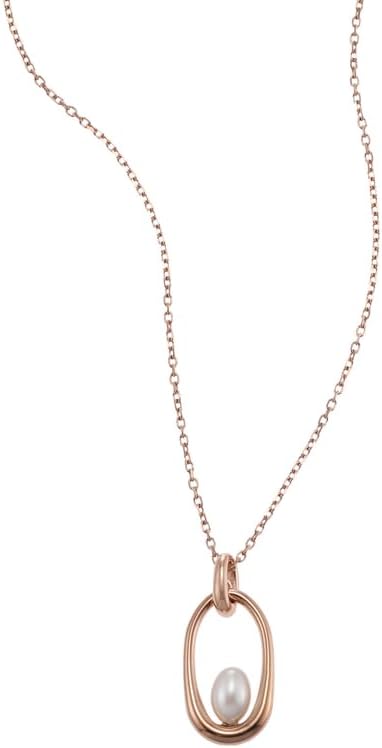 Skagen Damen-Halskette, Agnethe Perlen-Anhänger-Halskette Gold und Weiss, Gold und Weiss