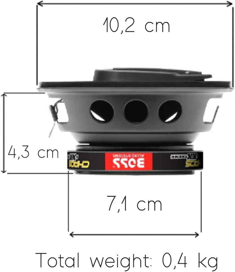 2 Audio Systems CH4230B svarta 3-vägs koaxialhögtalare 10 cm 100 mm 4" 112,5 watt rms Och 225 watt m