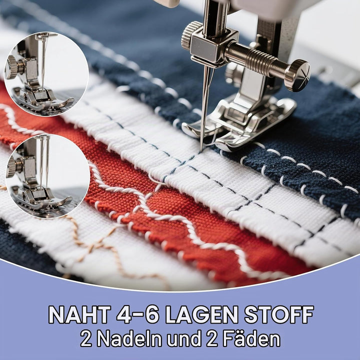 Nähmaschine für Anfänger und Kinder, Qoosea 16 Stichmuster Overlock Nähmaschine Einfach zu Bedienen,