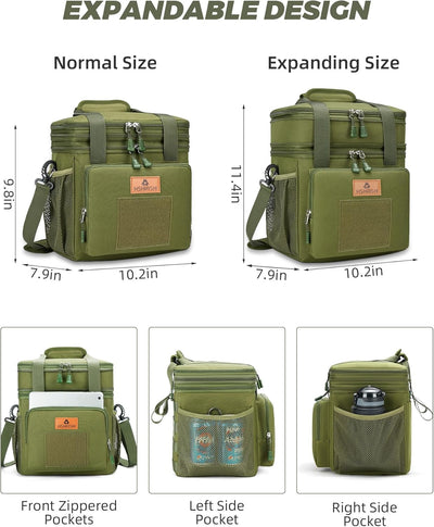 HSHRISH Lunchtasche, doppellagige isolierte grosse Kühltasche für Herren Erwachsene wasserdichte aus