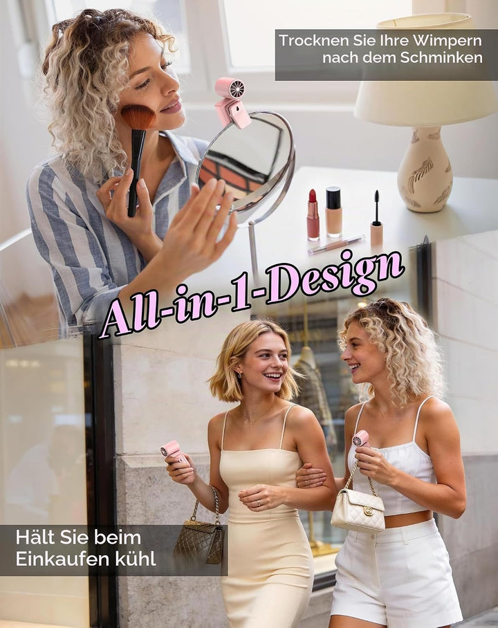 anysun Turbo-handventilator, 13500 RPM Mini Ventilator 118g Leichter mit 360° Clip, Umhängeband und