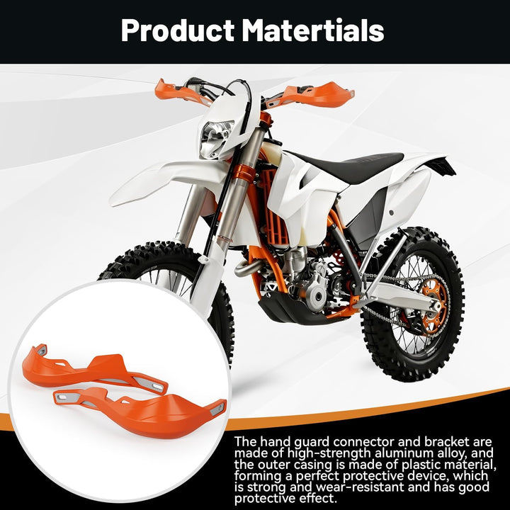 JFG Racing Universal-Handschutz für Motorräder, Dirt Bike, Handschutz für 22 mm / 28 mm Lenker Orang