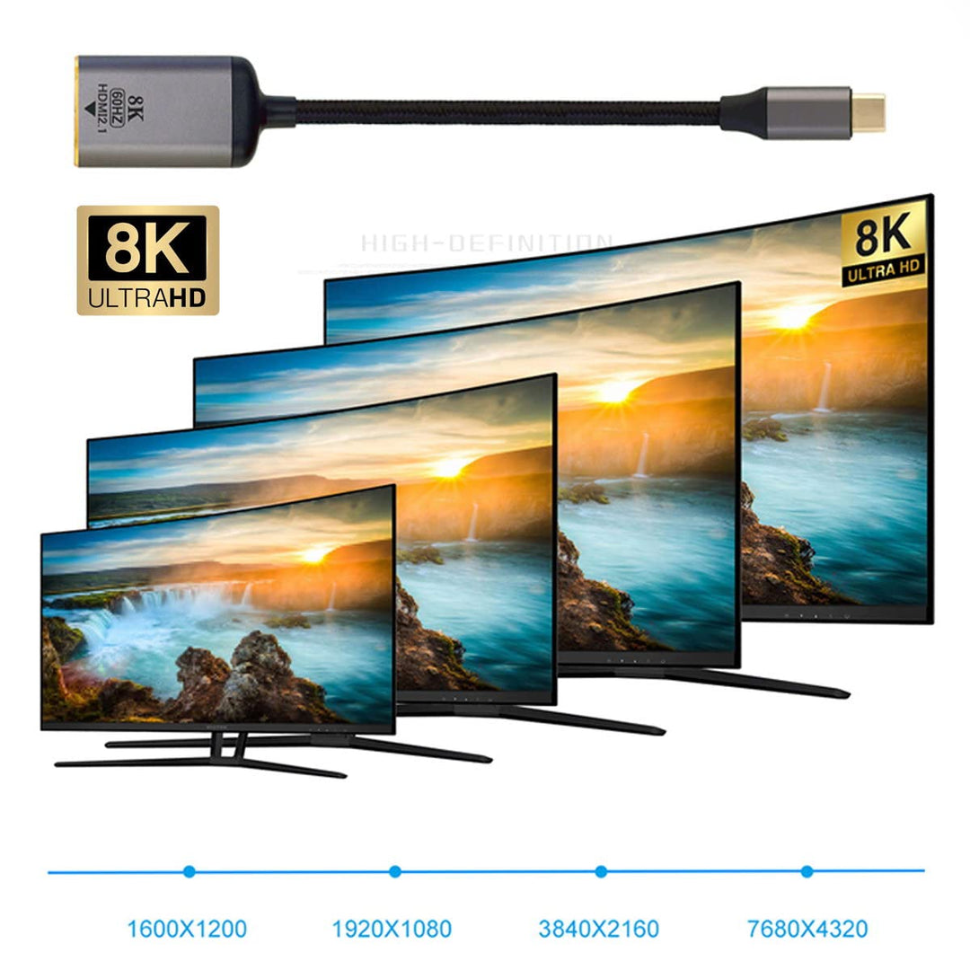 cablecc Câble USB 4 USB-C Type-C vers HDMI 2.0 femelle 8K 60 Hz UHD 4K HDMI mâle USB-C to HDMI femal