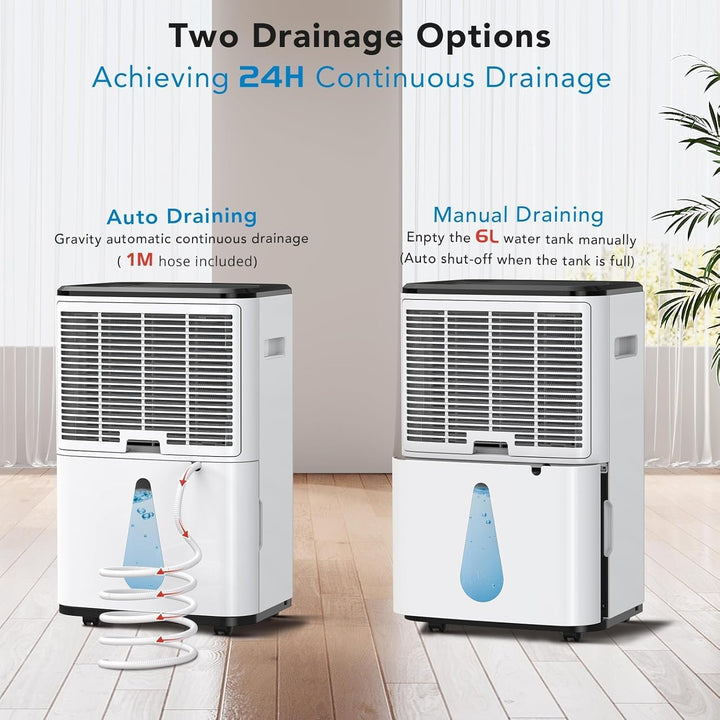Luftentfeuchter Elektrisch 30L, Dehumifer Raumentfeuchter 30L/24H Raumgrösse Ca. 250m³, 6L Wassertan