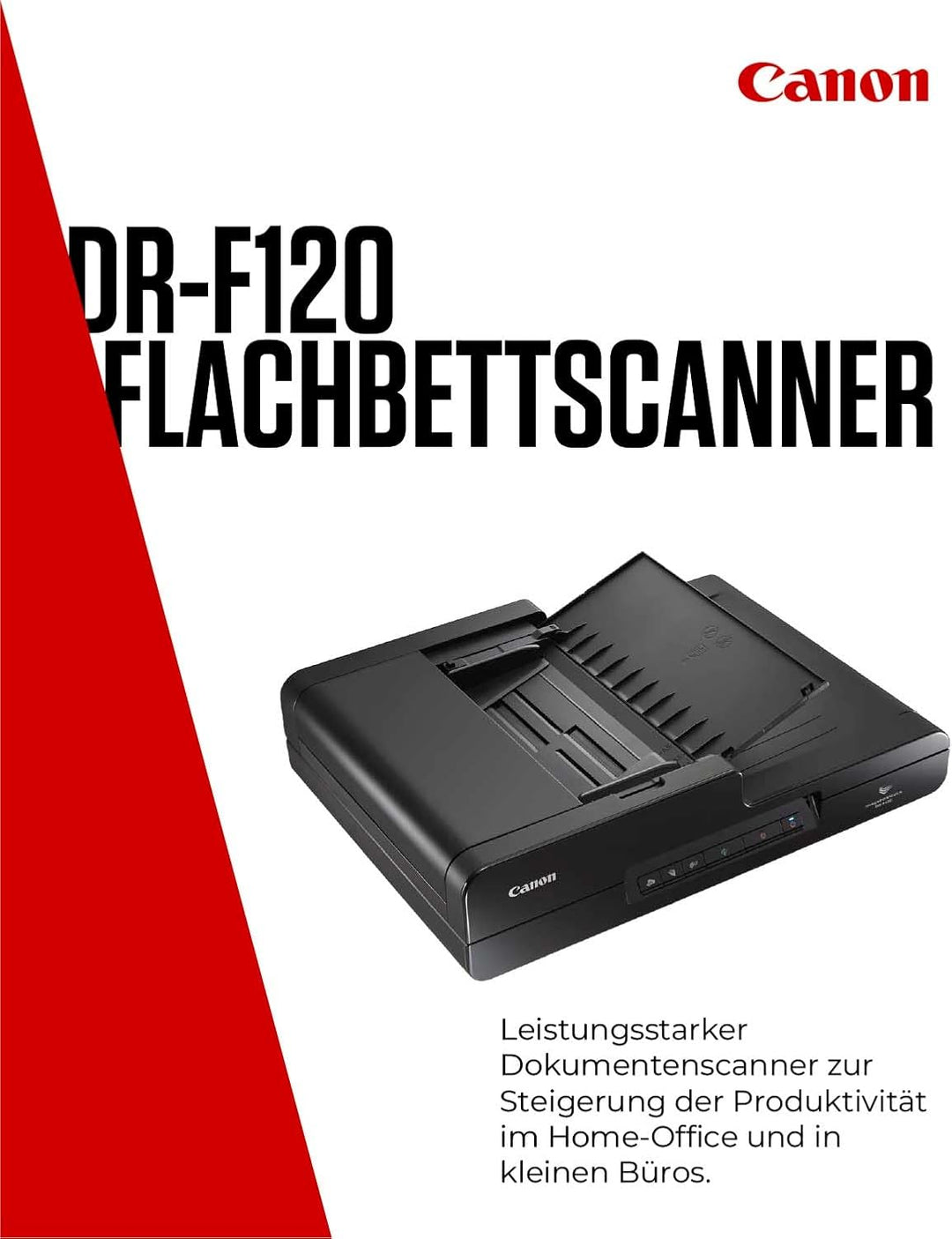 Canon DR-F120 imageFORMULA Flachbett- und Einzugsscanner A4, 2400dpi, 50 Blatt ADF, 20 Seiten/Min, P