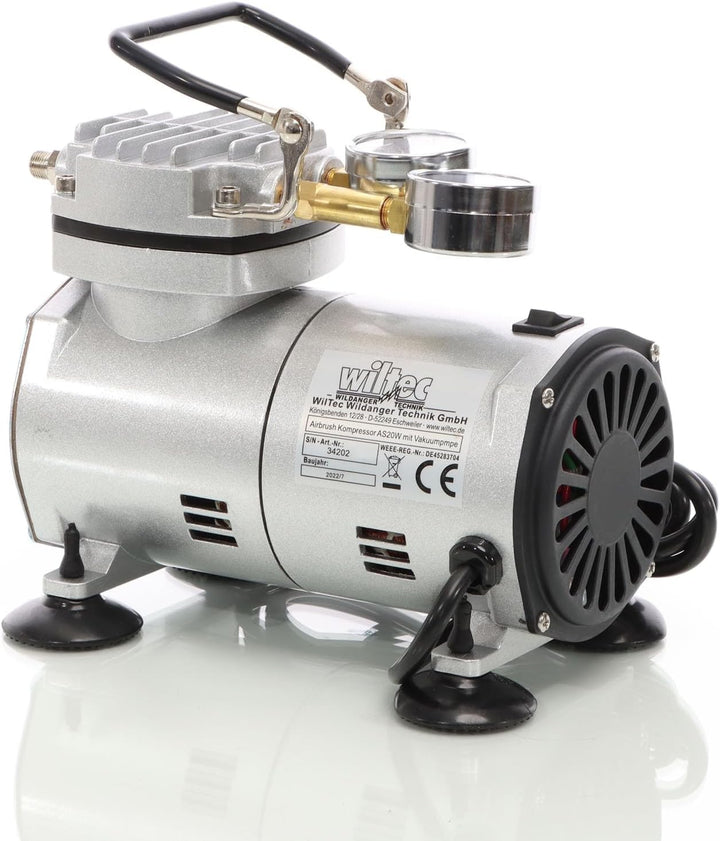 Airbrush Kompressor AS20W Vakuumpumpe Airbrushkompressor 4 bar Einzylinder