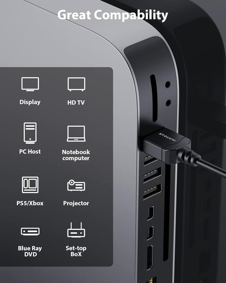 Stouchi Ultradünnes HDMI 2.1 Kabel 8K 1M, Hyper Slim HDMI 2.1 Kabel,Extrem Flexibles 8K HDMI Kabel,1