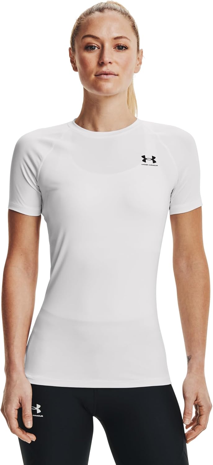 Under Armour Damen HeatGear Compression Short-Sleeve T-Shirt L Weiss, L Weiß
