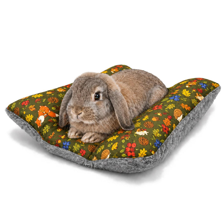Kaninchenbett 37 x 36 cm, weiches Kleintierbett aus Plüsch, waschbare Schlafmatte für Kaninchen, Mee