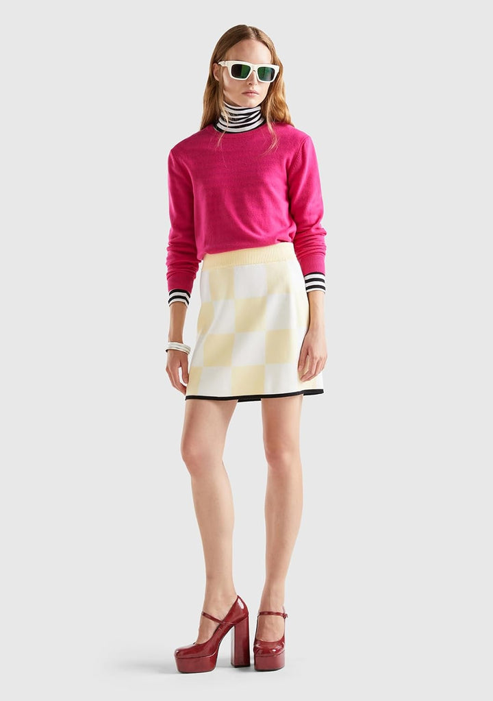 United Colors of Benetton Damen Maglia G/C M/L 1002d1k01 Pullover S Fuchsia 2l3, S Fuchsia 2l3