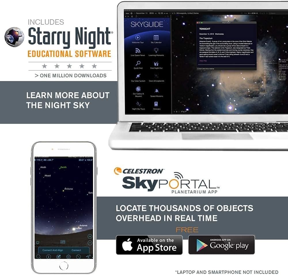 Celestron 21035 Reiseteleskop 70 Tragbares Refraktorteleskop-Set mit Rucksack, Schwarz TravelScope 7