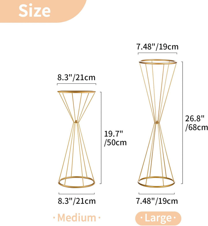 NUPTIO Gold Hochzeit Tafelaufsätze für Tische: 68cm Hoch Metall Blume Trompete Vase 2 Stück Blume St