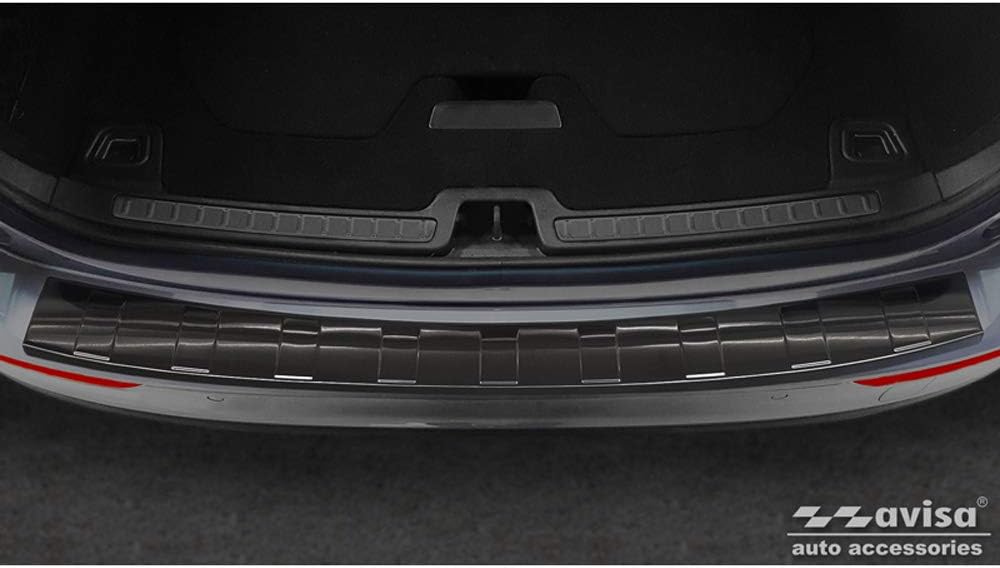 Avisa Schwarz Edelstahl Heckstossstangenschutz kompatibel mit Volvo V60 II 2018- inkl. Cross Country