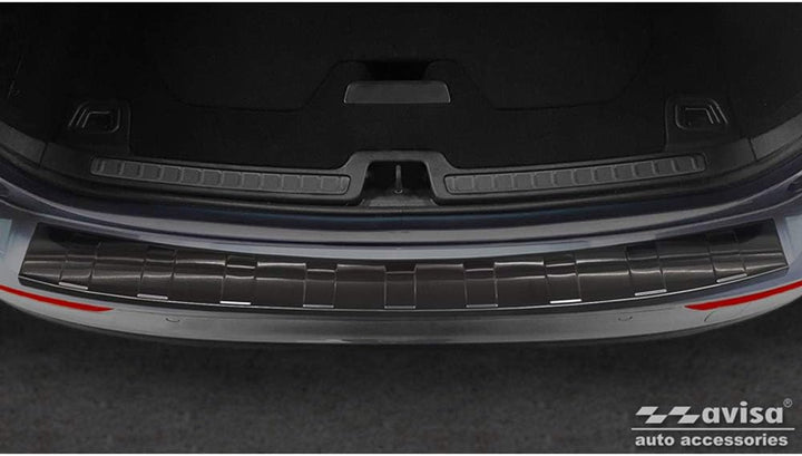 Avisa Schwarz Edelstahl Heckstossstangenschutz kompatibel mit Volvo V60 II 2018- inkl. Cross Country