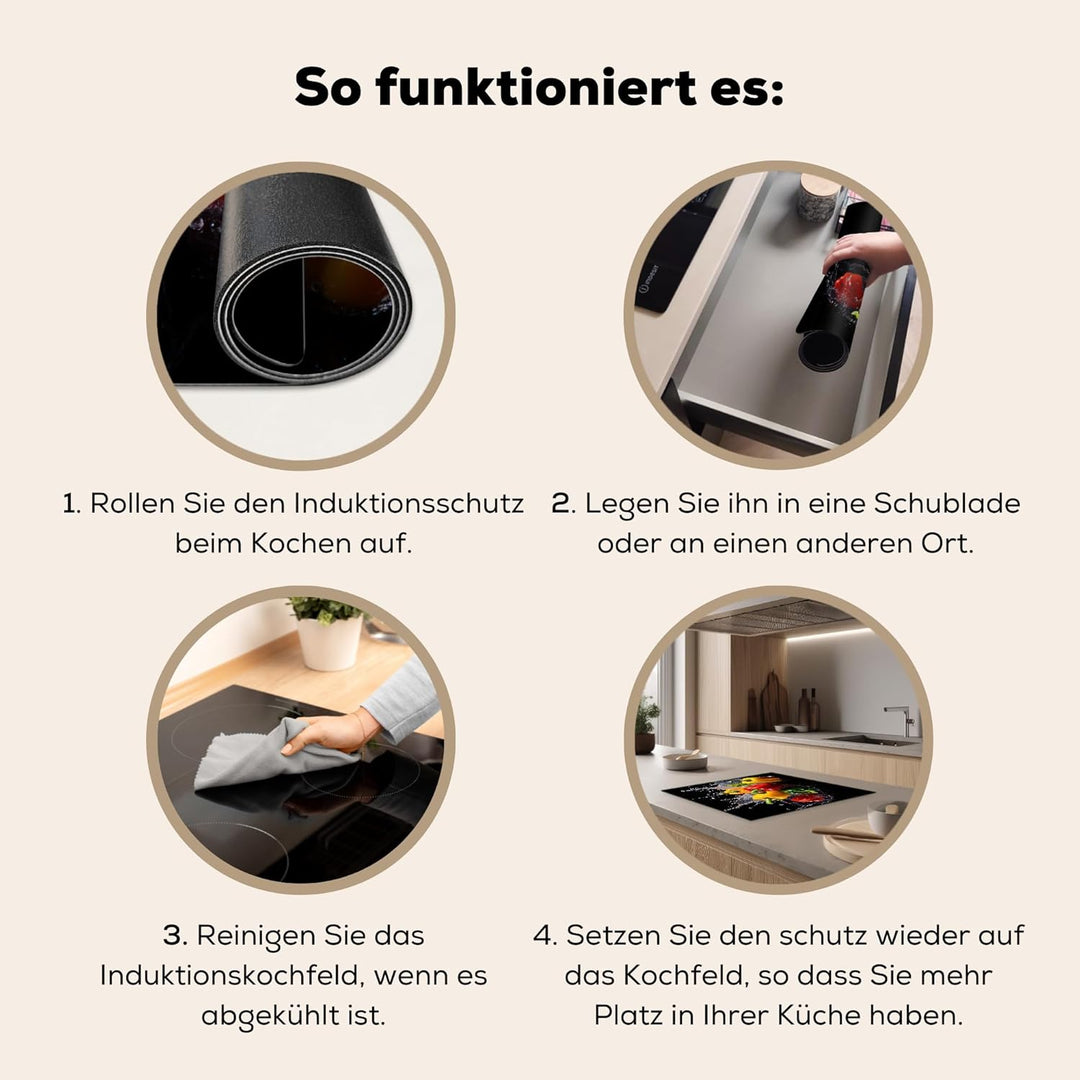 Herdabdeckplatte Einteilig Herdabdeckung Abdeckplatte für Ceranfeld Abdeckung Induktionskochfeld Auf