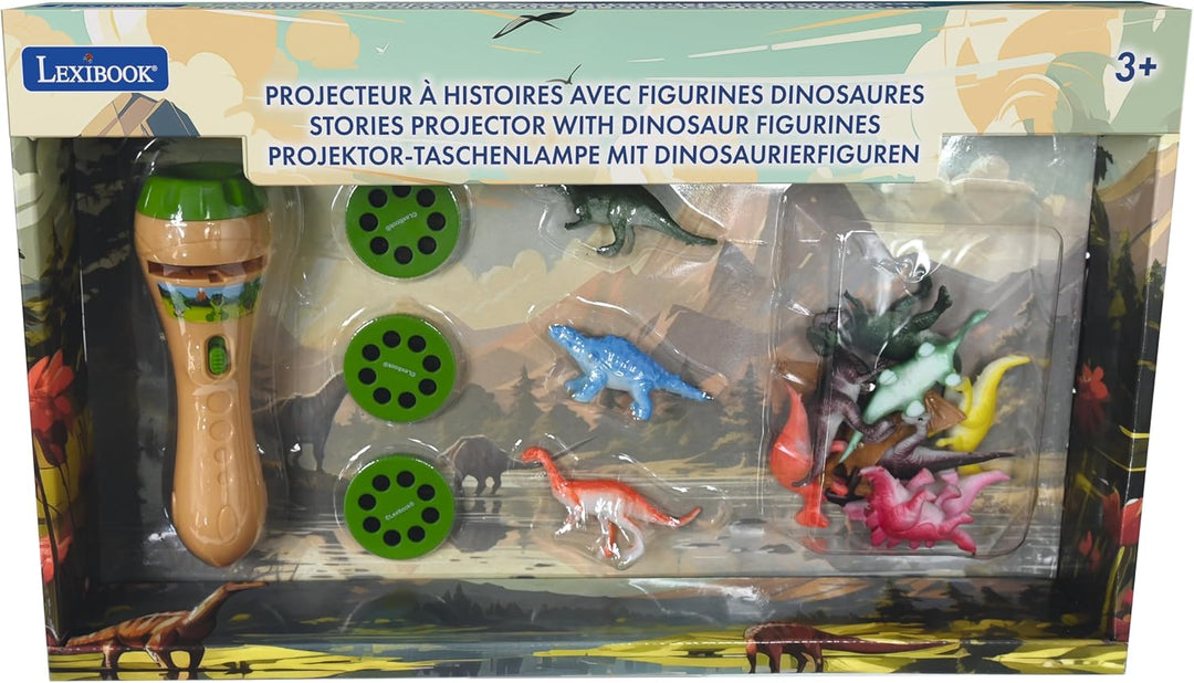 Lexibook, Geschichtenprojektor und Taschenlampe, Erstellen Sie bis zu 3 Geschichten mit 24 Dinosauri