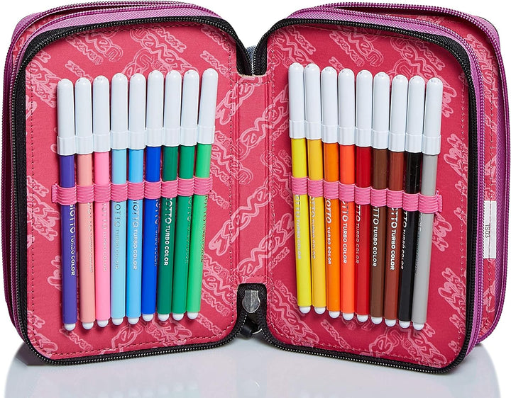 Federmäppchen SEVEN, Mäppchen, mehrfarbig, Federtasche für Schreibwaren, Etui mit Stiften, Kugelschr