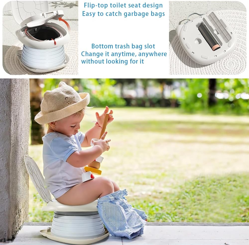 Klapptoilette für Kinder,Kindertoilette Tragbar,Kinder Reise Töpfchen,Töpfchen Faltbar,Tragbare Baby