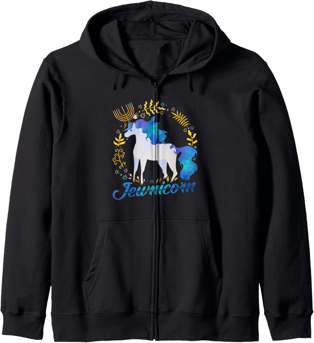 Jewnicorn Jewish Einhorn Chanukkah Hanukah Jüdisch Fest Kapuzenjacke