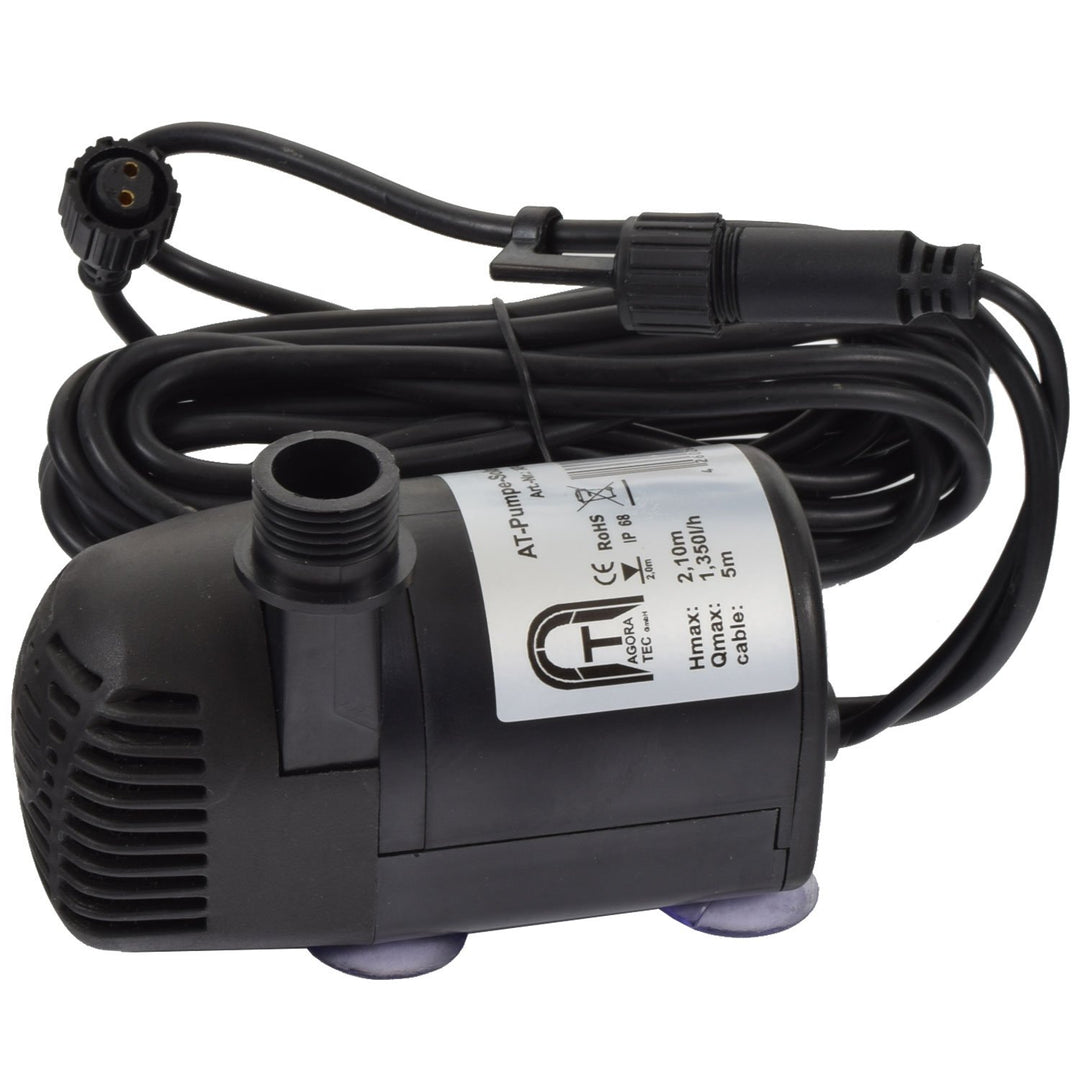 Agora-Tec® Ersatzpumpe Solar Teichpumpen-Set AT-20W-BL und AT-20W-BLH inkl. zusätzliche Buchse für L
