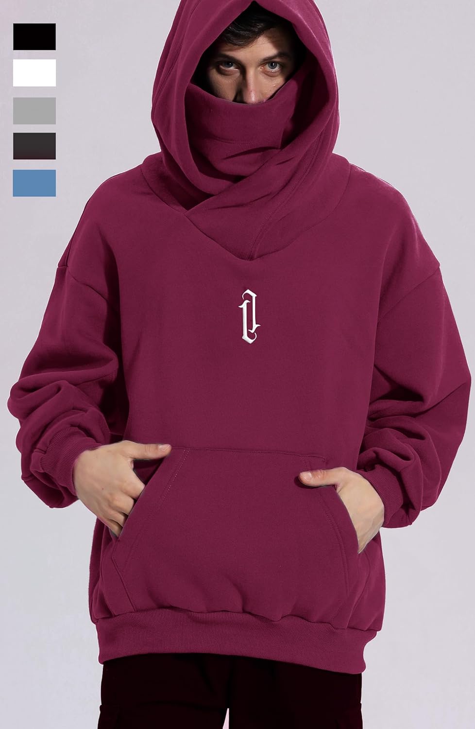 Pullover Herren Rollkragen Hip Hop Fleece Pulli Kapuzenpullover Hoodie Sweater Sweatshirt Mit Kapuze