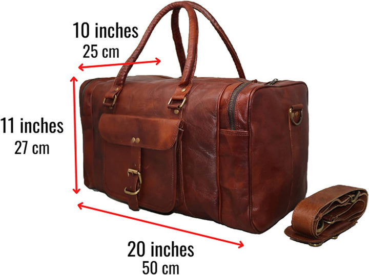 Jaald 50 cm Echt Leder Ledertasche Weekender Gepäck Reisetasche Reisegepäck Sporttasche Duffel Tasch