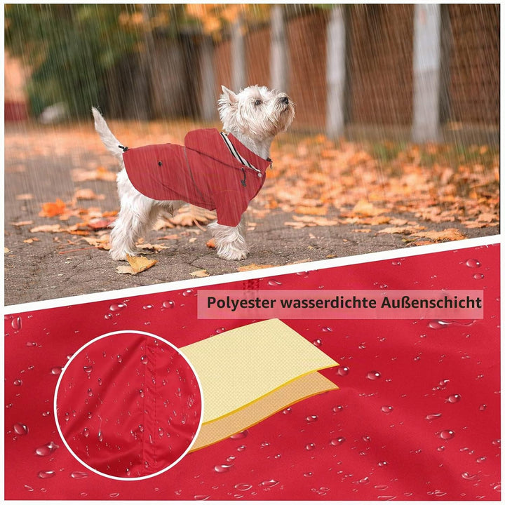 Pethiy Premium Hunde Regenmantel,Regenjacken für Hunde,wasserdicht Hundemantel mit Reissverschluss,H