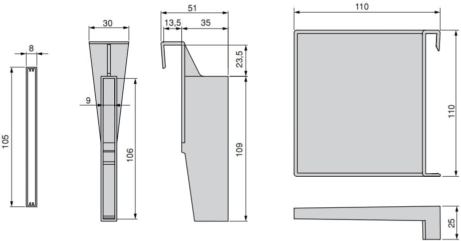 Emuca - Set Verstellbarer Trennelemente Schublade organisieren, Schubladenteiler Organizers, Schubla