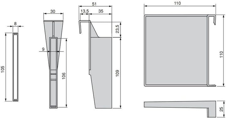 Emuca - Set Verstellbarer Trennelemente Schublade organisieren, Schubladenteiler Organizers, Schubla