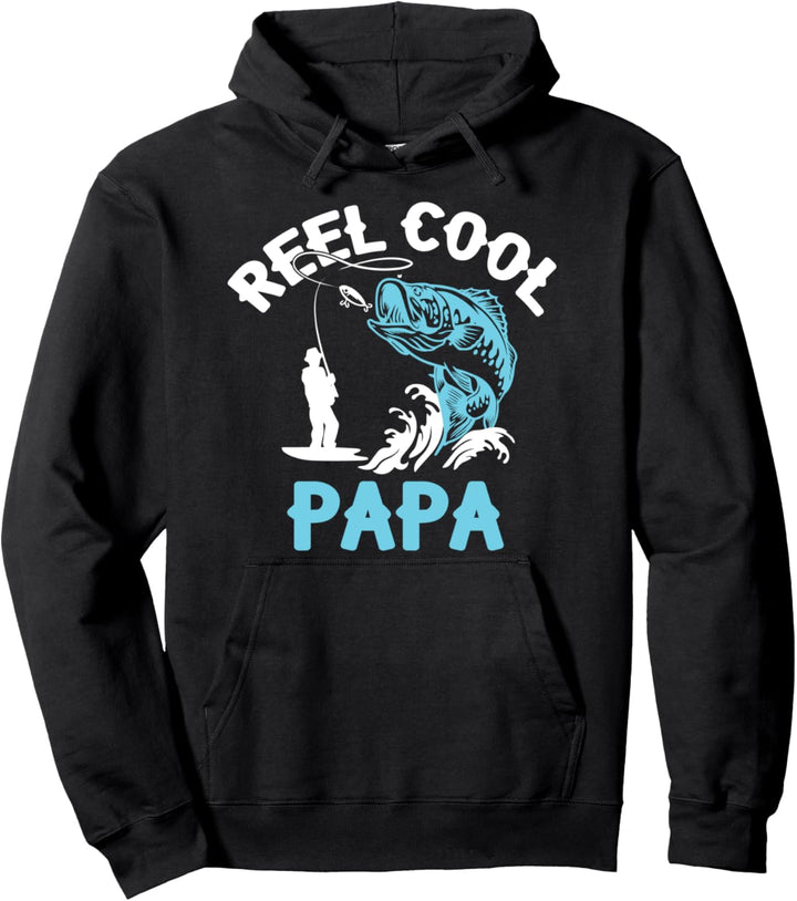 Retro Fishing Dad - Reel Cool Papa Pullover Hoodie