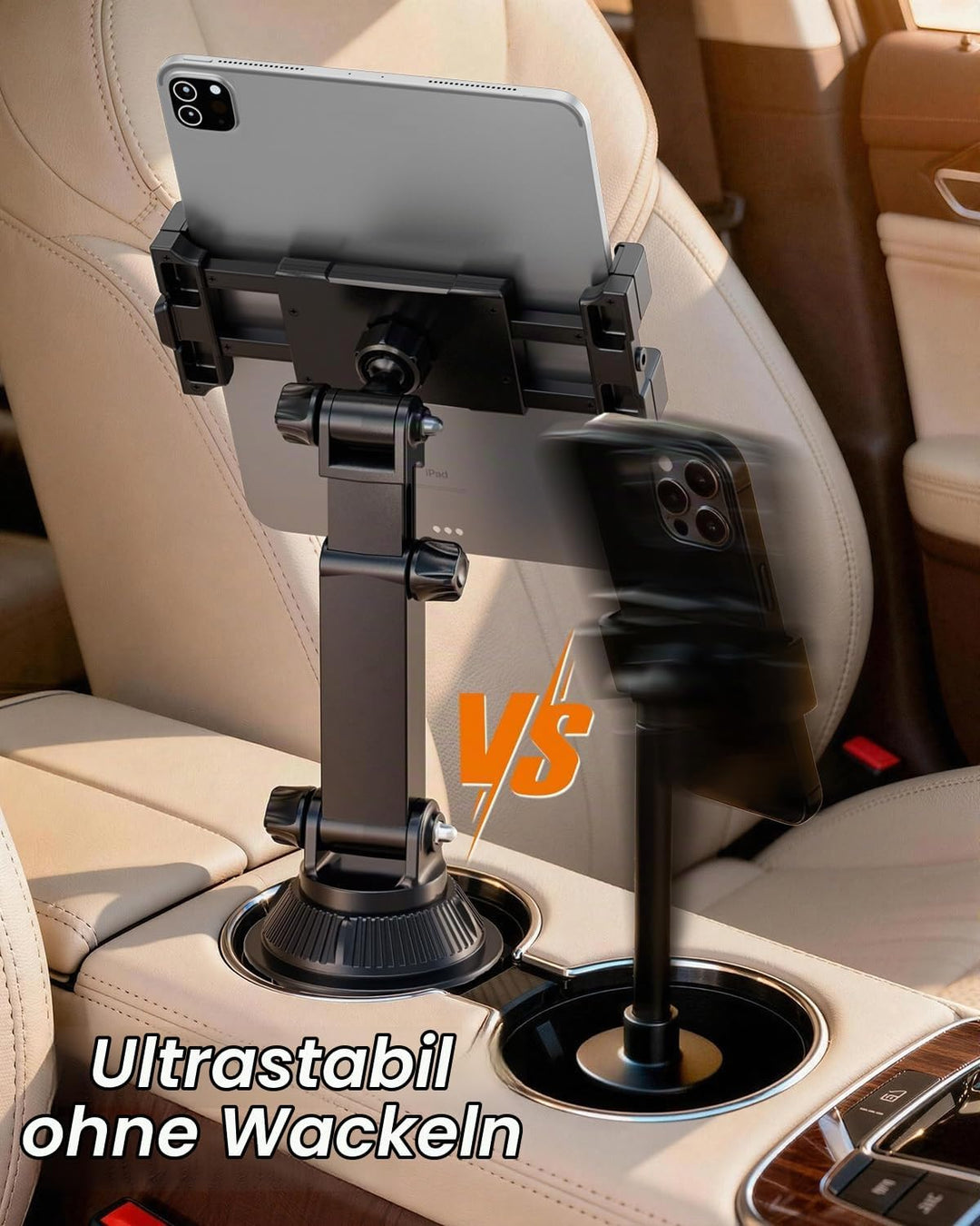 OHLPRO Getränkehalter Tablet Halterung für Auto, iPad Halterung Kompatibel mit 5-17" iPads, Samsung