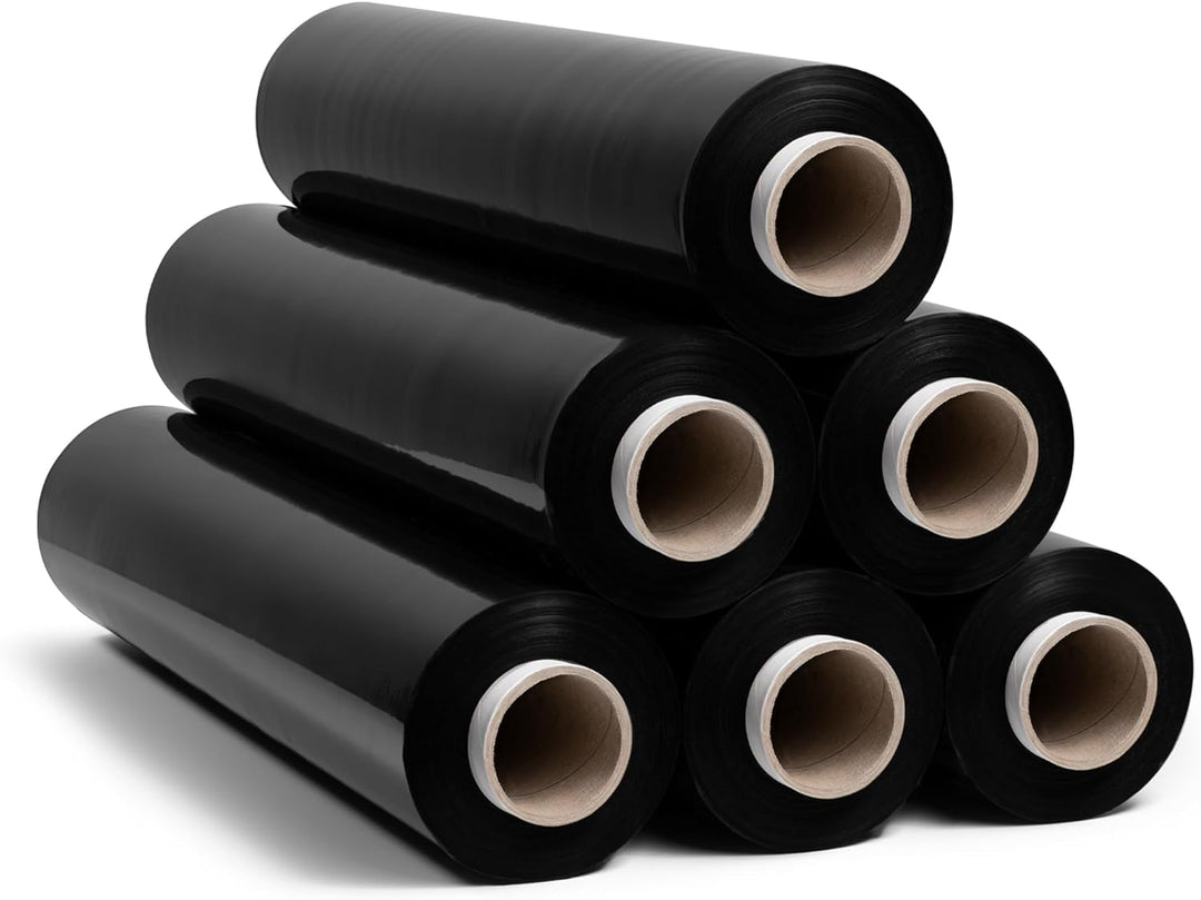RAGO® Stretchfolie Schwarz Möbel folie 300m folie für möbel Hand Strechfolienrolle I Palettenfolie H