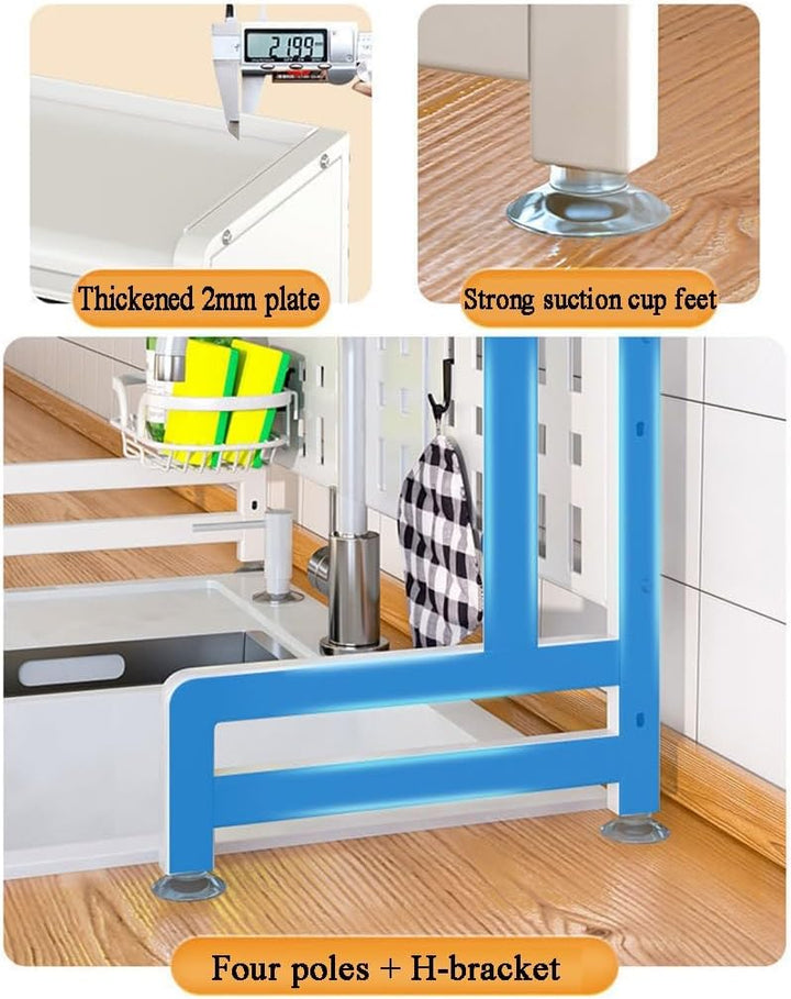 Abtropfgestell für Geschirr, Abtropfgestell Über der Spüle, Auto-Drain Ausbaufähig Küche Theke Gesch