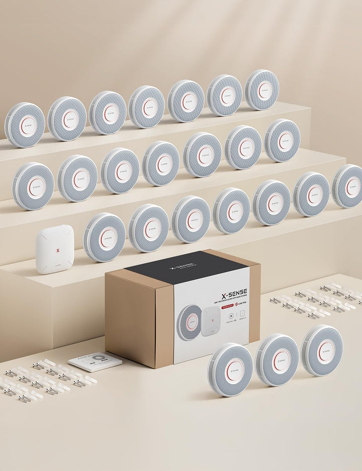X-Sense Smarter Rauchmelder WLAN mit Sprachausgabe und 17 Standorten, Feuermelder, Rauchmelder verne
