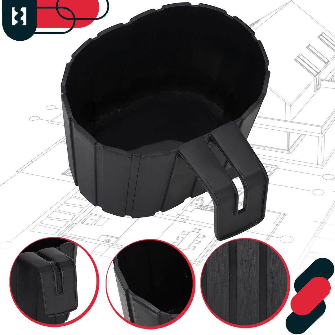 KOTARBAU® 4er Set Blumentopf Hängend - Pflanzkübel - 20 x 14 cm H: 13 cm Anthrazit - Übertopf Kunsts