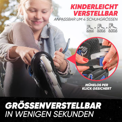 Apollo Super Blades, grössenverstellbare Inline Skates für Damen und Kinder, Inliner für Erwachsene,