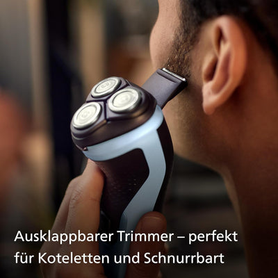 Philips Shaver Series 3000X – Elektrischer Nass- und Trockenrasierer für Männer in Himmelblau, mit S