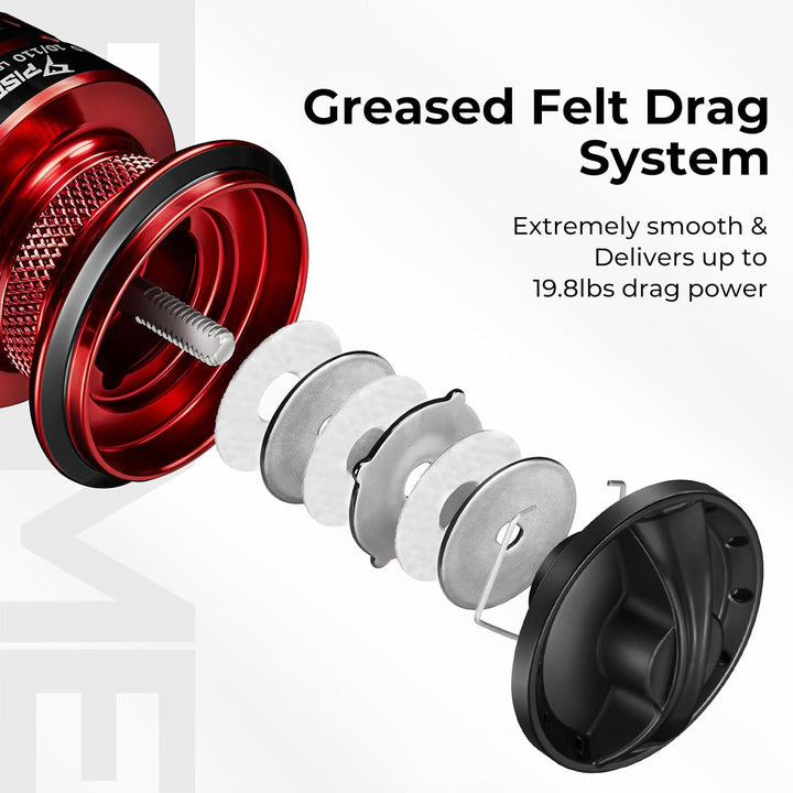 Piscifun Flame Spinning Reels Light Weight Ultra Smooth Powerful Spinning Fishing Reels Red-500 Seri
