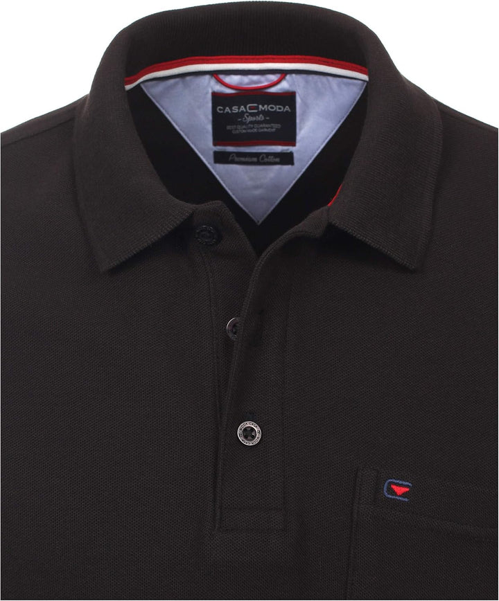 CASAMODA Herren Polo-Shirt unifarben Brusttasche M Schwarz (Schwarz 80), M Schwarz (Schwarz 80)
