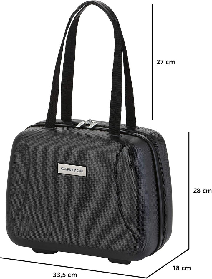 CarryOn Skyhopper Beauty Case Damen - Hartschale Kosmetikkoffer 13 L - Handgepäck (schwarz), Schwarz