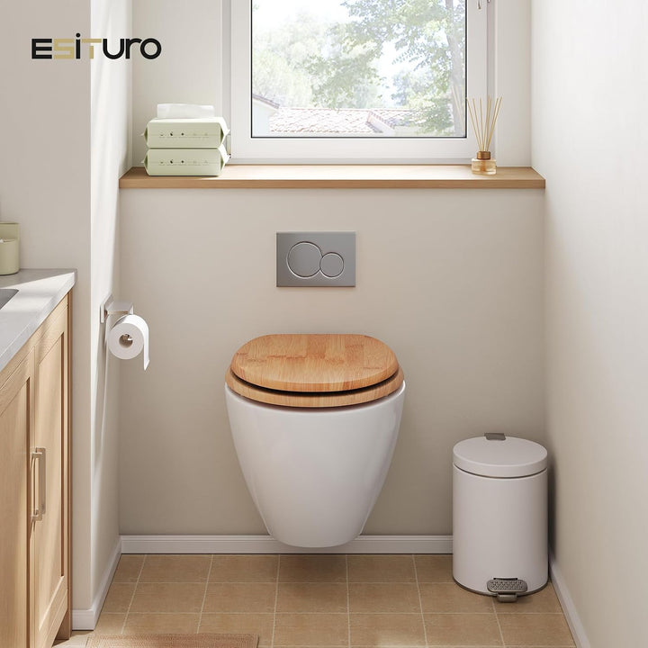 eSituro WC Sitz mit Absenkautomatik,Antibakterieller Stabile Toilettendeckel für Badinstallationen,M