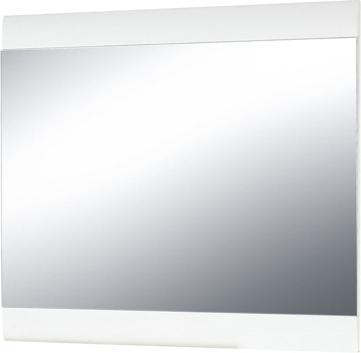 Germania 3967-84 Spiegel, Spiegel mit Applikationen in Weiss-Struktur, 87 x 76 x 3 cm (BxHxT), 3 x 8
