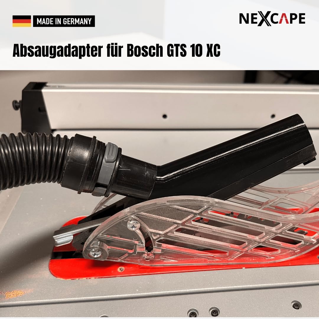 NEXCAPE Absaugadapter aus PETG, Passend für Bosch GTS 10 XC, 32mm Aussenanschluss, Werkstatt-Staubsa