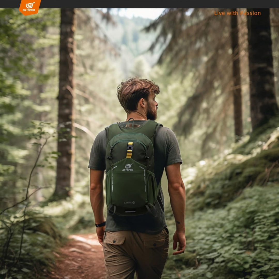 SKYSPER Wanderrucksack 15L Rucksack Herren Klein Tagesrucksack Leichter Trekkingrucksack für Wandern