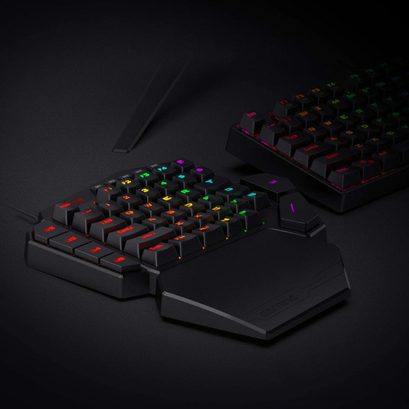 Redragon K585 DITI Einhand RGB Mechanische Gaming-Tastatur, Braune Schalter, Typ-C Professionelle mi