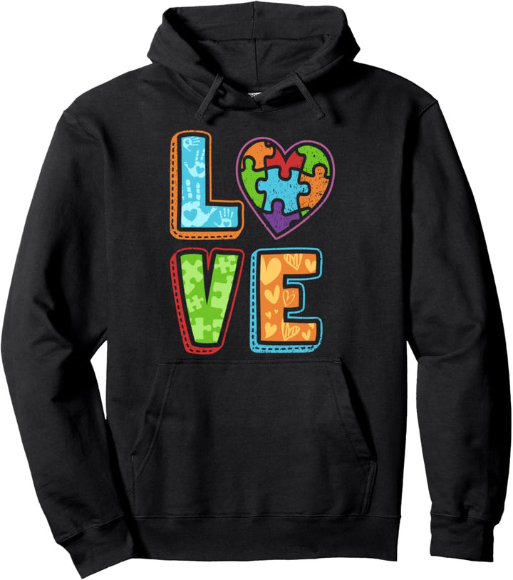 Autismus-Bewusstseins-Hemden-Liebes-Herz-Puzzlespiel-Stück Pullover Hoodie